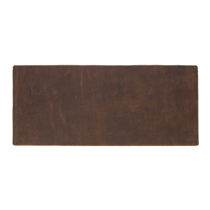 Lisslune | CF9011 Desk Pad Retro Crazy Horse Leather Notebook Computer Mouse Pad Oversized Non-Slip Desktop Computer Desk Leather Pad (Brown)