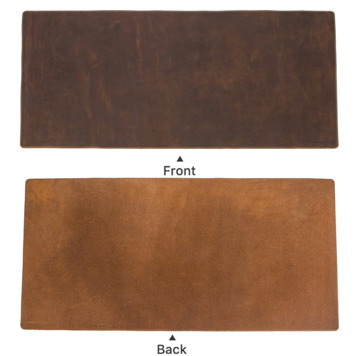 Lisslune | CF9011 Desk Pad Retro Crazy Horse Leather Notebook Computer Mouse Pad Oversized Non-Slip Desktop Computer Desk Leather Pad (Brown)