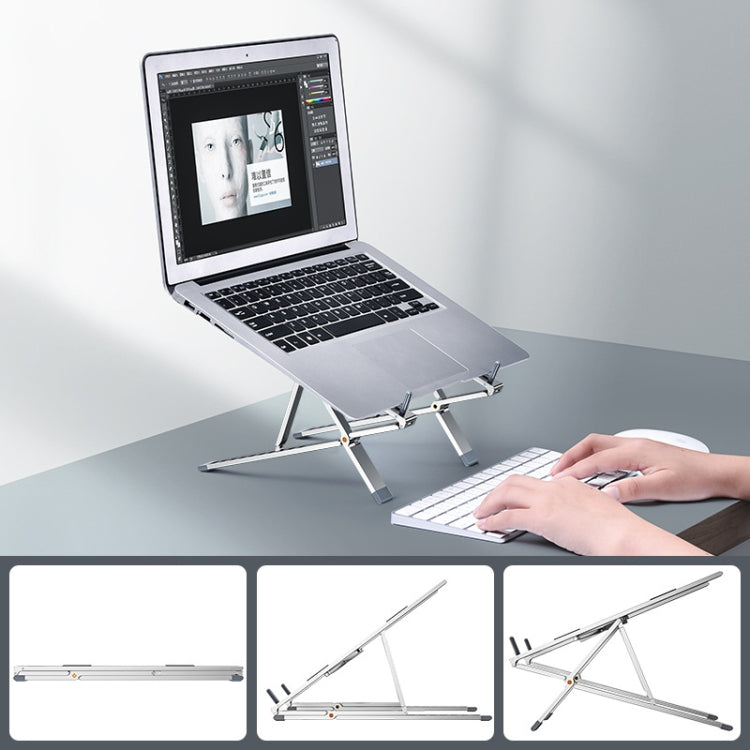 Lisslune | Oatsbasf Z02 Laptop Raising Cooling Holder Aluminum Alloy Desktop Adjustable Stand (Silver)