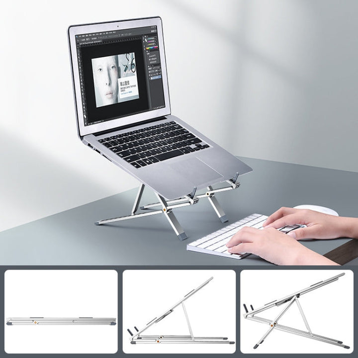 Lisslune | Oatsbasf Z02 Laptop Raising Cooling Holder Aluminum Alloy Desktop Adjustable Stand (Silver)