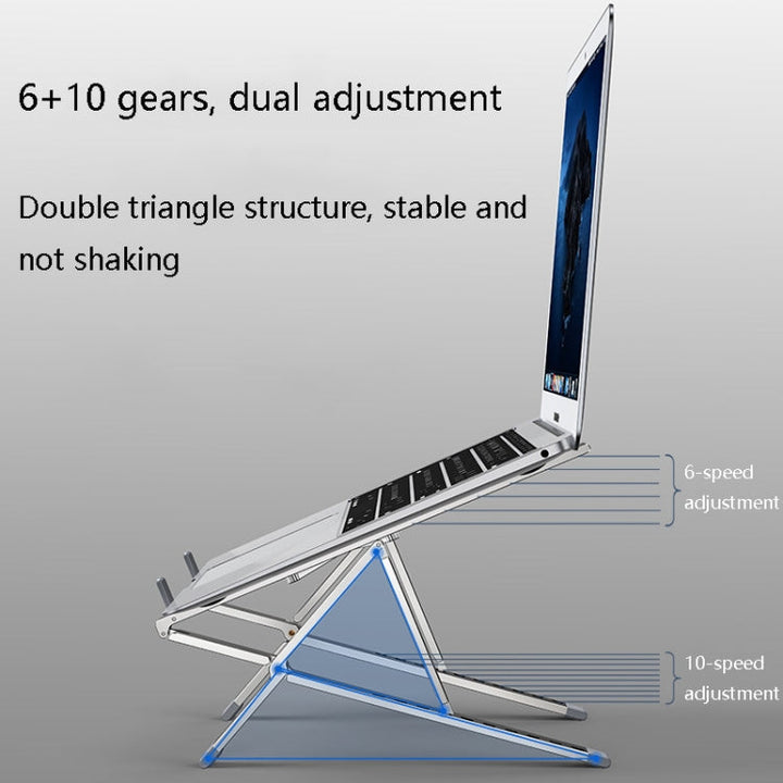 Lisslune | Oatsbasf Z02 Laptop Raising Cooling Holder Aluminum Alloy Desktop Adjustable Holder (Gray)