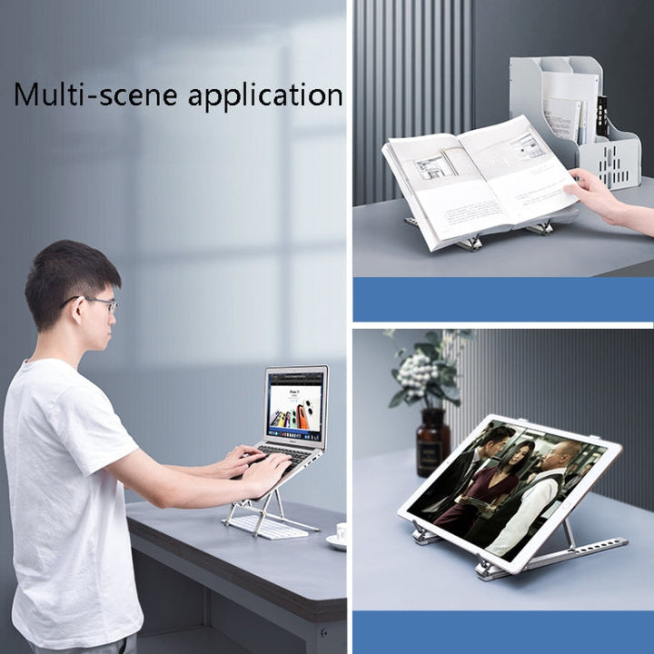 Lisslune | Oatsbasf Z02 Laptop Raising Cooling Holder Aluminum Alloy Desktop Adjustable Holder (Gray)