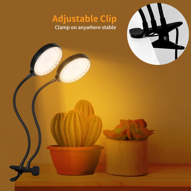 Lisslune | LED Plant Growth Lamp USB Remote Control Clip Waterproof Full Spectrum Natural White Seedling Plant Light, Power: 45W Three Heads
