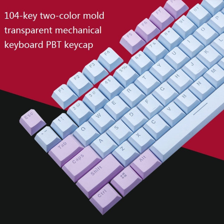 Lisslune | 104-Key Two-Color Mold Transparent PBT Keycap Mechanical Keyboard (Dark Gray)