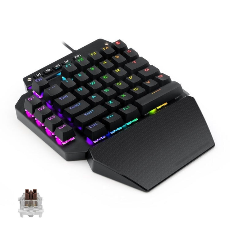 Lisslune | K700 44 Keys RGB Illuminated Switchable Axis Gaming One-Handed Keyboard, Cable Length: 1m(Tea Shaft)