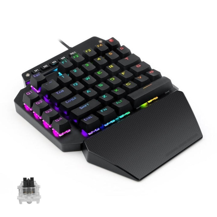Lisslune | K700 44 Keys RGB Illuminated Switchable Axis Gaming One-Handed Keyboard, Cable Length: 1m (Black Shaft)