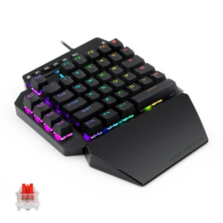 Lisslune | K700 44 Keys RGB Illuminated Swappable Switch Gaming One-Handed Keyboard, Cable Length: 1m (Red Shaft)