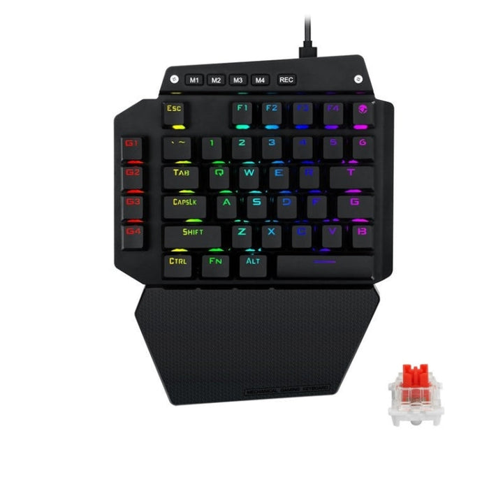 Lisslune | K700 44 Keys RGB Illuminated Swappable Switch Gaming One-Handed Keyboard, Cable Length: 1m (Red Shaft)