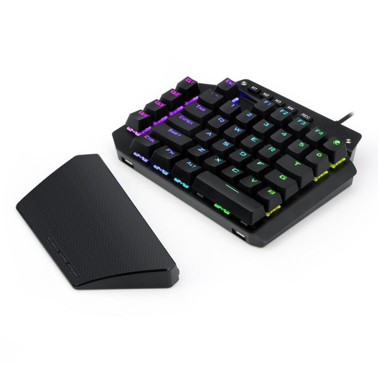 Lisslune | K700 44 Keys RGB Illuminated Switchable Axis Gaming One-Handed Keyboard, Cable Length: 1m(Tea Shaft)