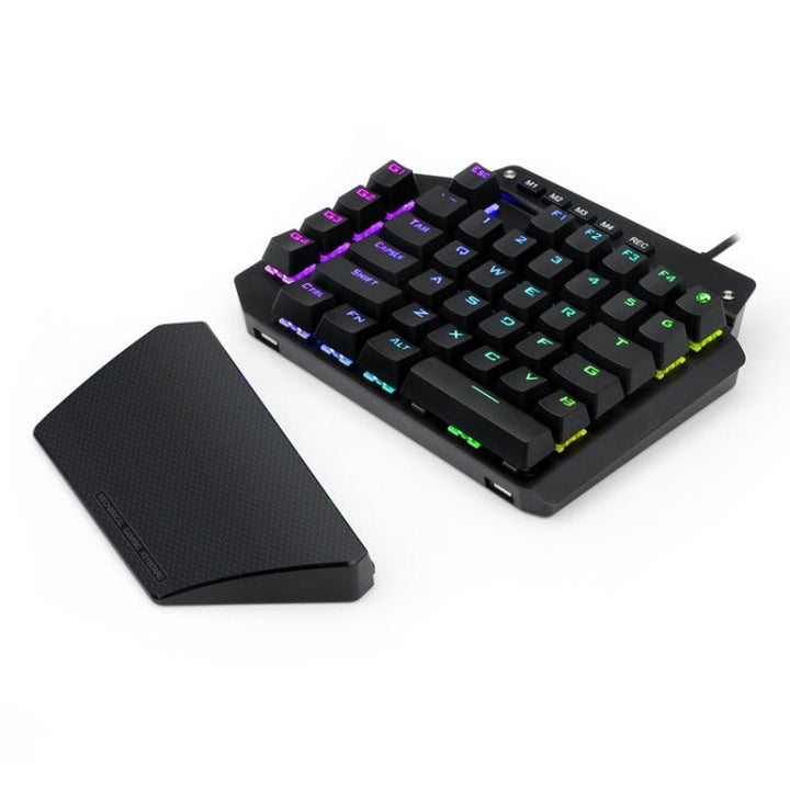 Lisslune | K700 44 Keys RGB Illuminated Switchable Axis Gaming One-Handed Keyboard, Cable Length: 1m(Tea Shaft)