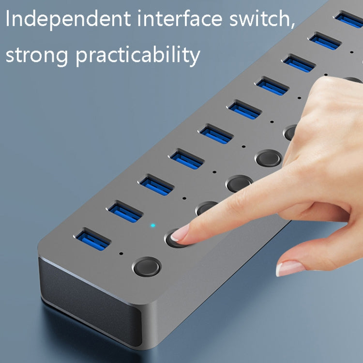 Lisslune | Blueendless USB-Splitter Aluminum alloy QC Fast charging expander, Number of ports: 10-Port (12V4A power)