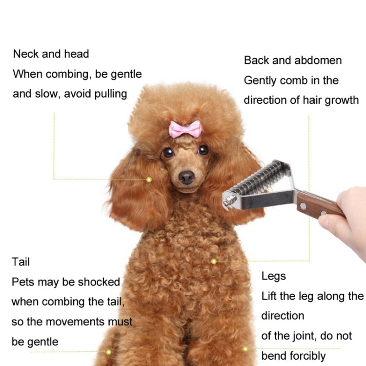 Walnut Pet Stainless Steel Cleaning and Care Comb, Specification: Large
