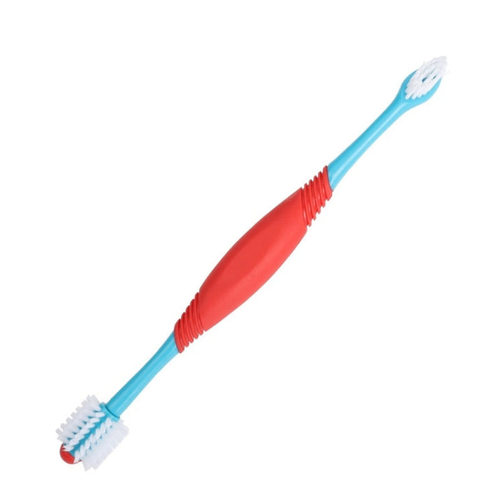Pet Double-Headed Toothbrush Pet Dental Cleaning Products (Blue)