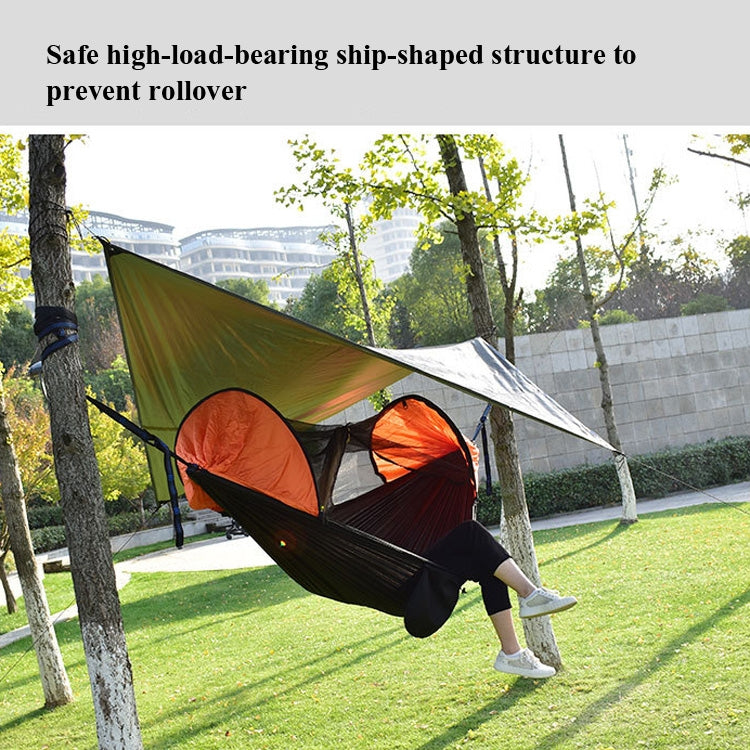 Lisslune | Strut-Mosquito-Net-Hammock Diamond-Sunshade-Set Outdoor Camping Automatic Quick-Open Anti-Mosquito-Hammock-Shelter-Set (Army Green)