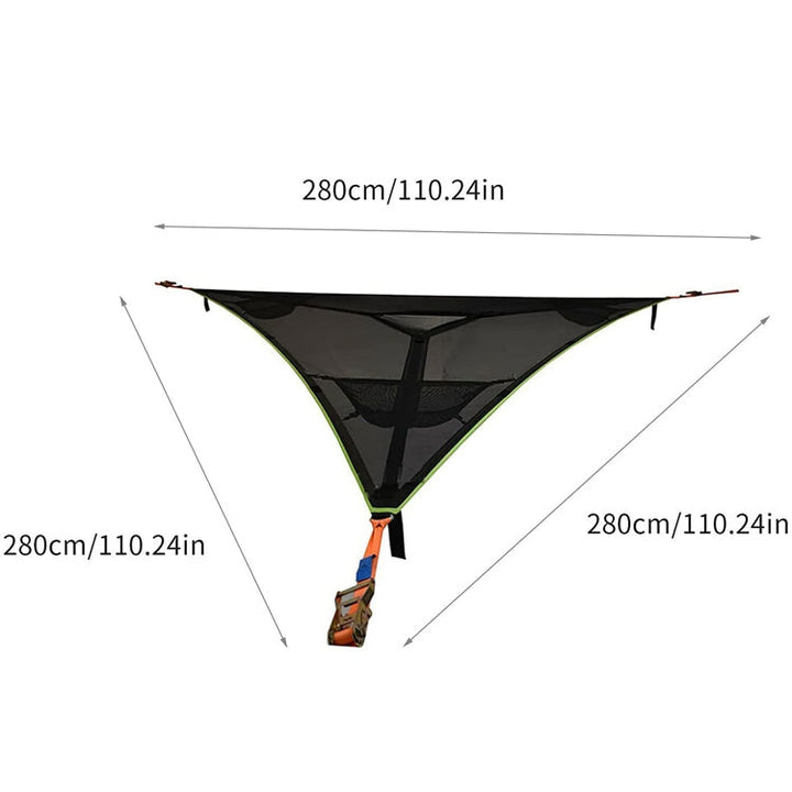 Lisslune | 2.8 m Family Outdoor Portable Air Tent Multi-Person Camping Triangle Hammock (Black)