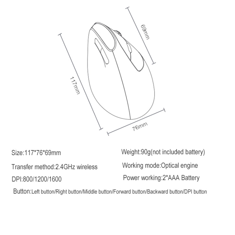 Lisslune | Rapoo MV20 Ergonomic Wireless Silent Vertical Mouse (Silent Version)