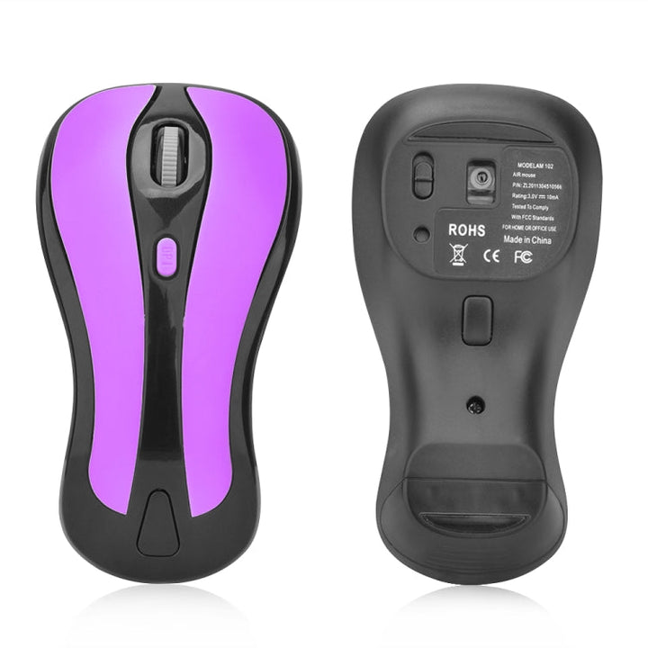 Lisslune | PR-01 1600 DPI 7 Buttons Flying Squirrel Wireless Mouse 2.4G Gyroscope Gaming Mouse (Black Purple)