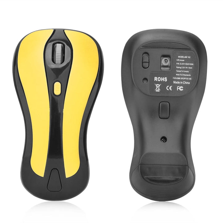 Lisslune | PR-01 1600 DPI 7 Buttons Flying Squirrel Wireless Mouse 2.4G Gyroscope Gaming Mouse (Black Yellow)