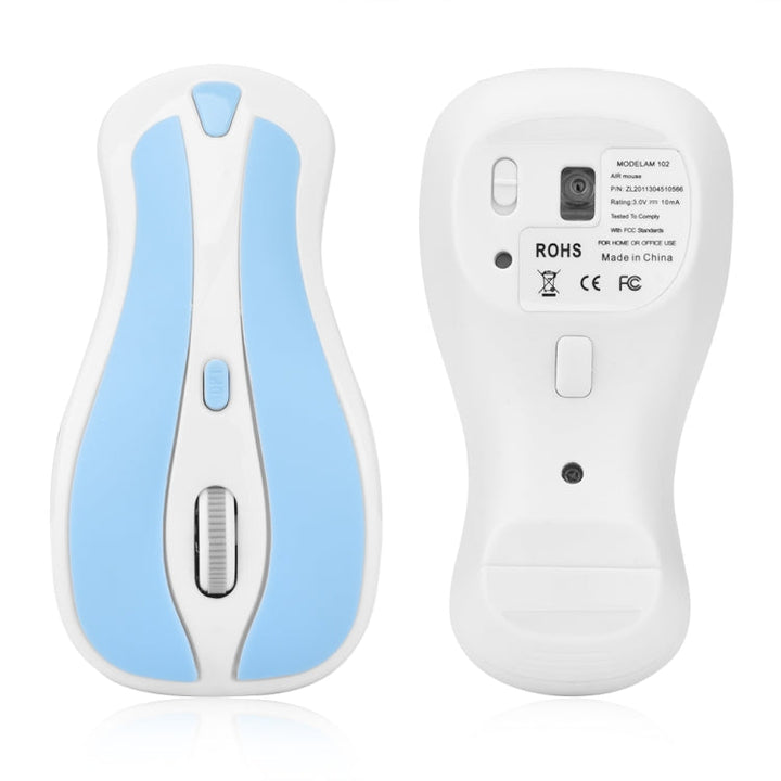 Lisslune | PR-01 1600 DPI 7 Buttons flying squirrel Wireless Mouse 2.4G Gyroscope Gaming Mouse (White Blue)