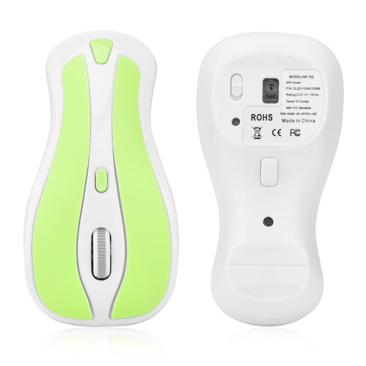 Lisslune | PR-01 1600 DPI 7 Button Flying Mammal Wireless Mouse 2.4G Gyroscope Gaming Mouse (White Green)