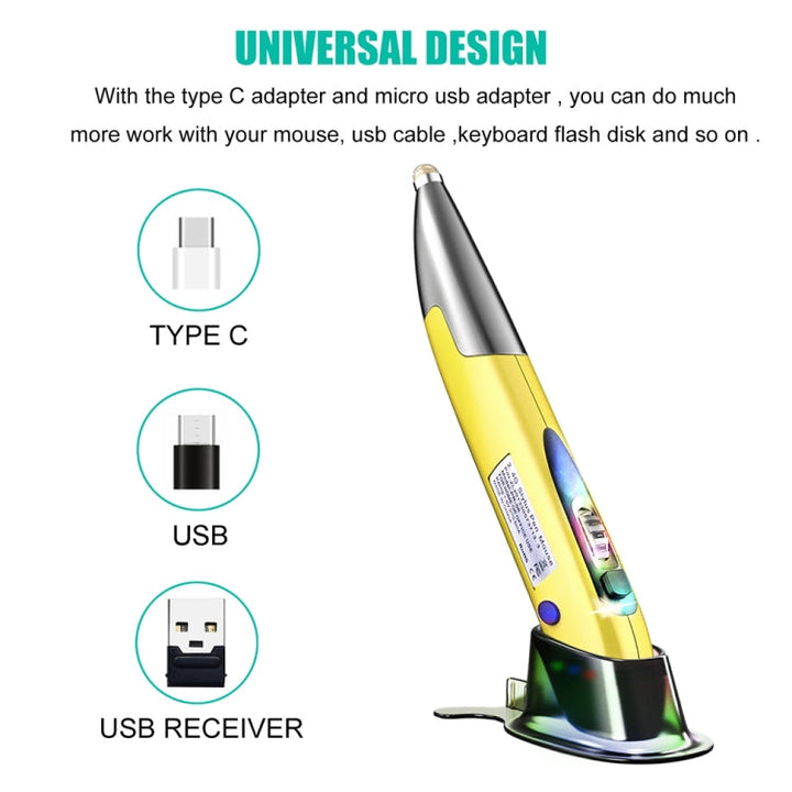 Lisslune | PR-A18 2.4G Charging Mouse Pen Handwriting Light Wireless Mouse Pen (Silver Gray)