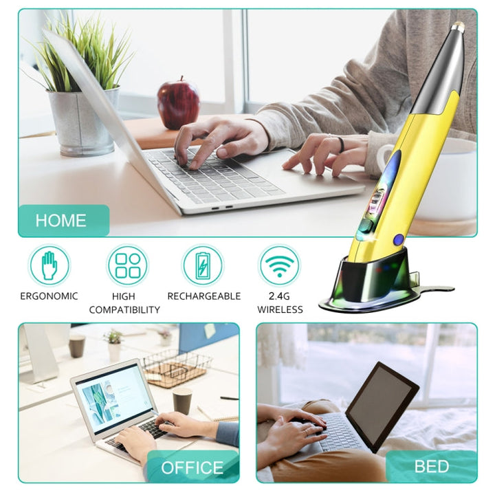 Lisslune | PR-A18 2.4G Charging Mouse Pen Handwriting Light Wireless Mouse Pen (Silver Gray)