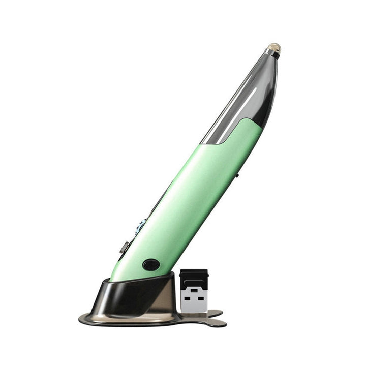Lisslune | PR-A19 2.4GHz Wireless Charging Bluetooth Mouse Pen Type Glossy Quiet Mouse (Green)