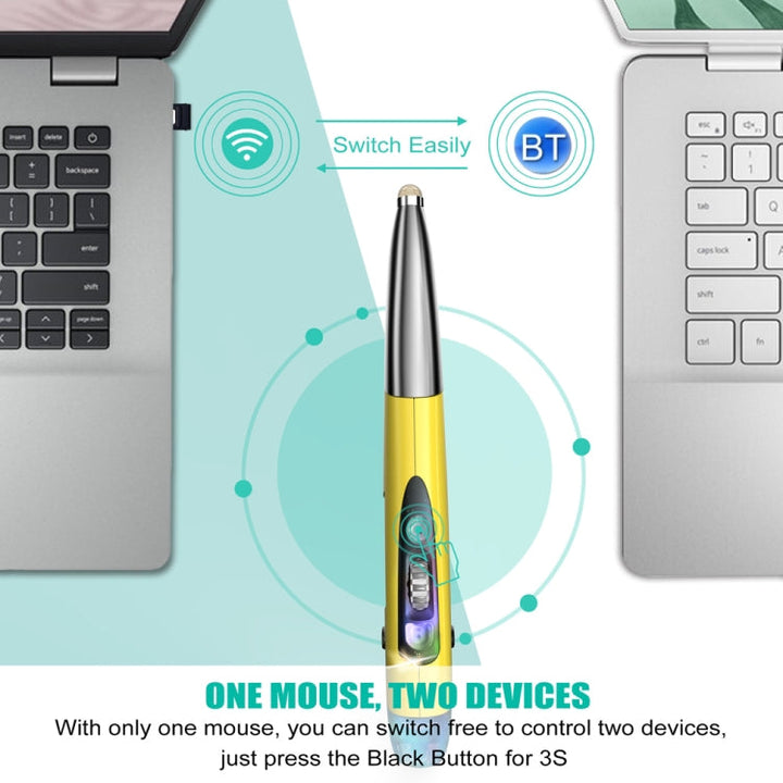 Lisslune | PR-A19 2.4GHz Wireless Charging Bluetooth Mouse Pen Type Glossy Silent Mouse (Red)