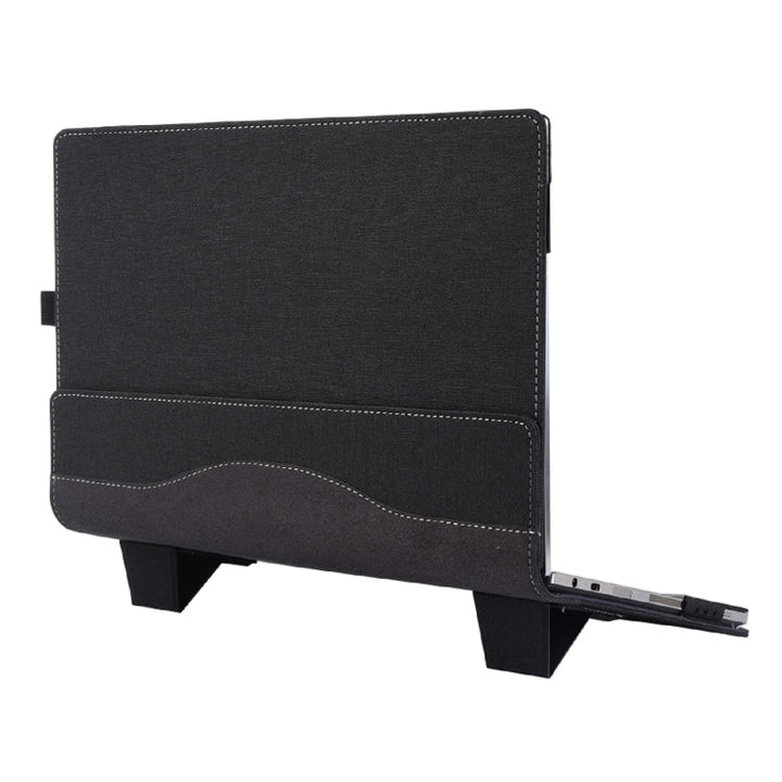 Lisslune | For Samsung Galaxy Book 4 360 15.6 Inch Leather Laptop Anti-Fall Protective Case with Stand (Black)