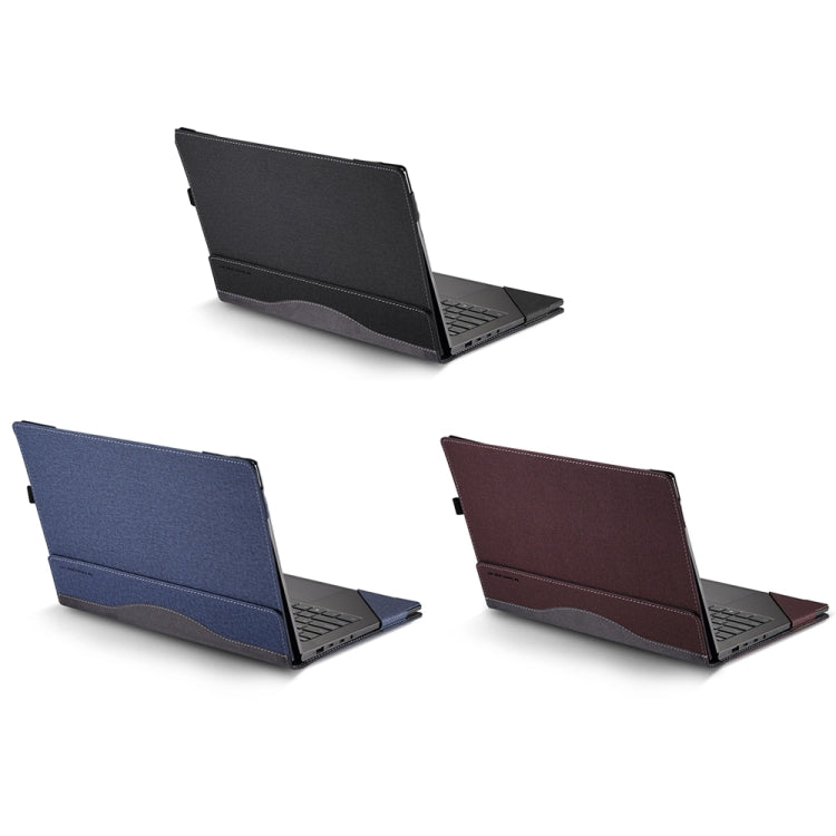 Lisslune | For Samsung Galaxy Book Pro 360 15.6 Inch Leather Laptop Anti-Fall Case with Stand (Wine Red)