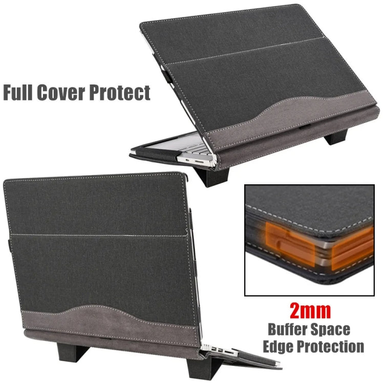 Lisslune | For Samsung Galaxy Book Pro 360 15.6 Inch Leather Laptop Anti-Fall Case with Stand (Wine Red)