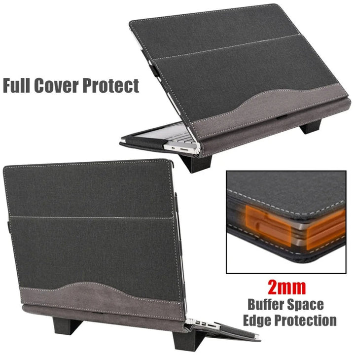 Lisslune | For Samsung Galaxy Book Pro 360 15.6 Inch Leather Laptop Anti-Fall Case with Stand (Wine Red)