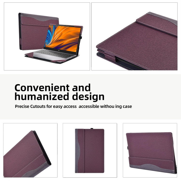 Lisslune | For Samsung Galaxy Book 3 Ultra 16 Inch Leather Laptop Anti-Fall Protective Case (Wine Red)