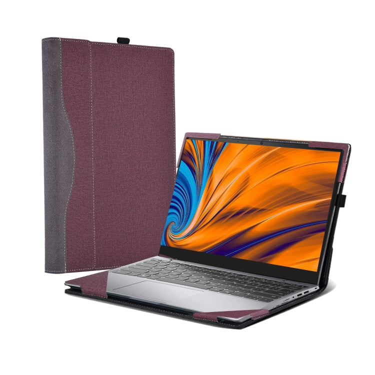 Lisslune | For Samsung Galaxy Book 3 Ultra 16 Inch Leather Laptop Anti-Fall Protective Case (Wine Red)