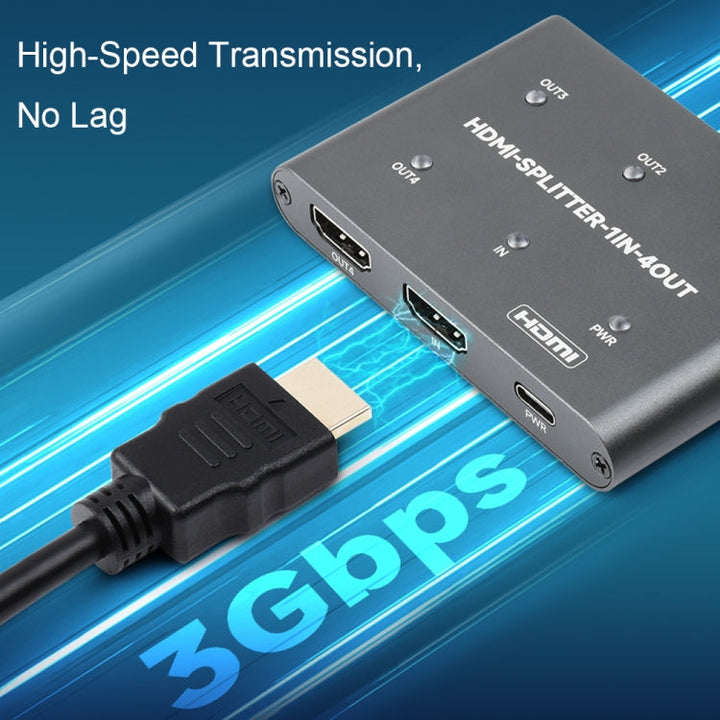Lisslune | Waveshare 23738 4K HDMI Splitter, 1 In 4 Out, Share one HDMI source