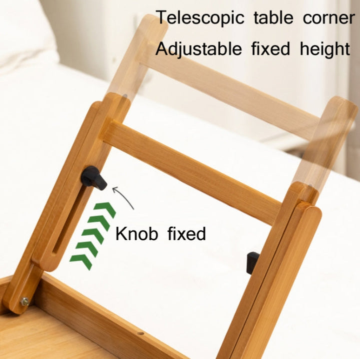 Lisslune | 741ZDDNZ Bed Use Foldable Height Adjustable Laptop Desk Dorm Study Desk, Specification: Classic Tea Color 88cm Thickness Bamboo