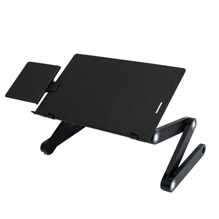 Lisslune | T8 Aluminum Alloy Folding & Lever Laptop Table Office Desk Height Adjustable Mount with Mouse Pad (Black)