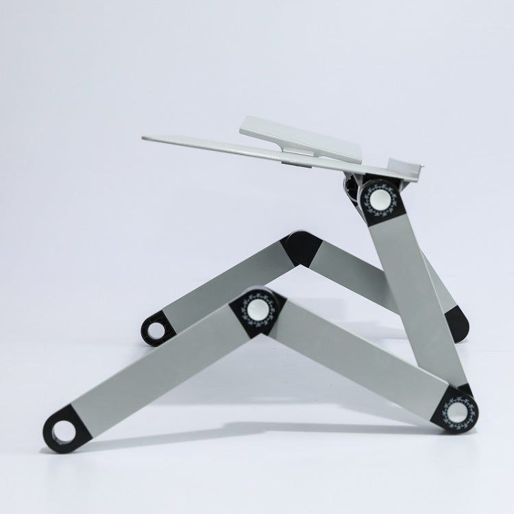 Lisslune | T8 Aluminum Alloy Folding & Lever Laptop Table Office Desk Height Adjustable Mount with Mouse Pad (Black)