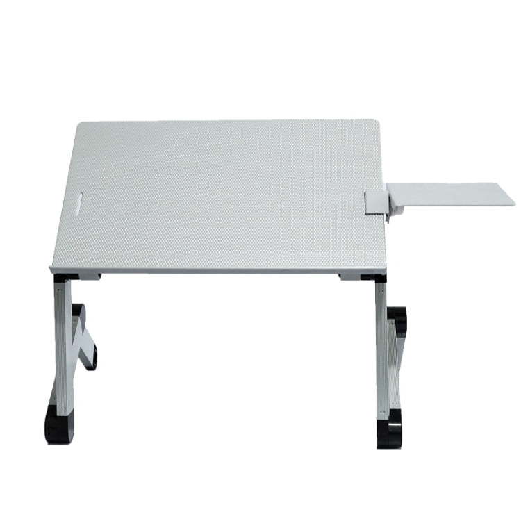 Lisslune | T8 Aluminum Alloy Folding & Lifting Table for Laptops Desk Height Adjustment Support with Mouse Pad (Silver)