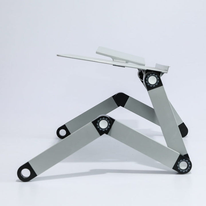 Lisslune | T8 Aluminum Alloy Folding & Lifting Laptop Desk Office Desk Height Adjustable Support with Fan & Mouse Board (Black)