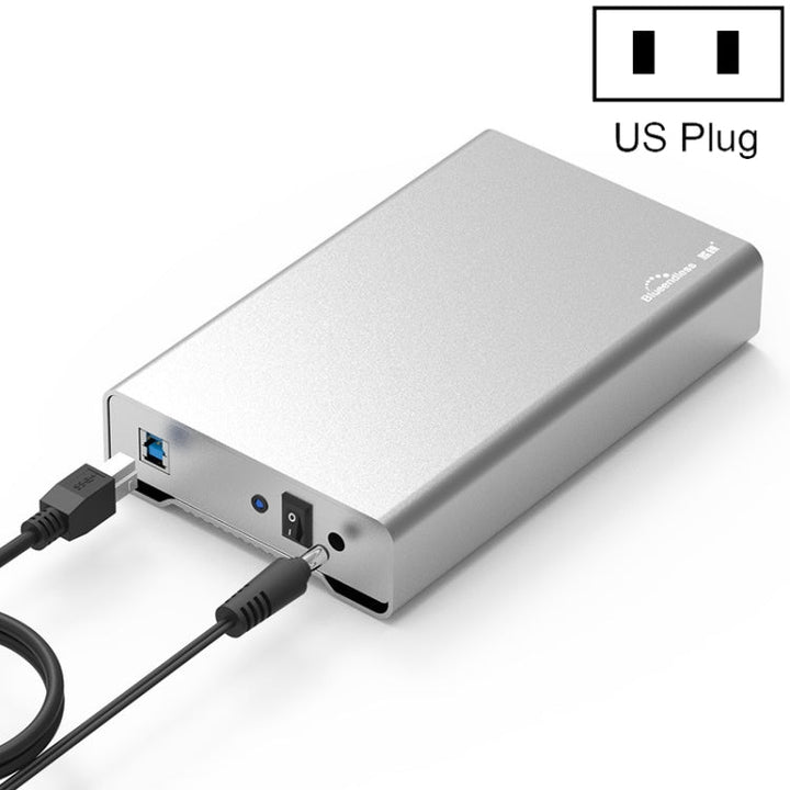 Lisslune | Blueendless U35Q 3.5 Inch Full Metal Mobile Hard Drive Enclosure Type-C/USB3.0 SATA Serial Desktop PC External Hard Drive Enclosure US Plug (USB 3.0)