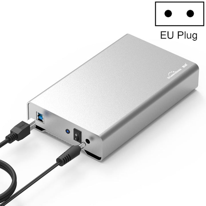 Lisslune | Blueendless U35Q 3.5 Inch Full Metal Mobile Hard Drive Enclosure Type-C/USB3.0 SATA Serial Desktop PC External Hard Drive Enclosure EU Plug (USB 3.0)