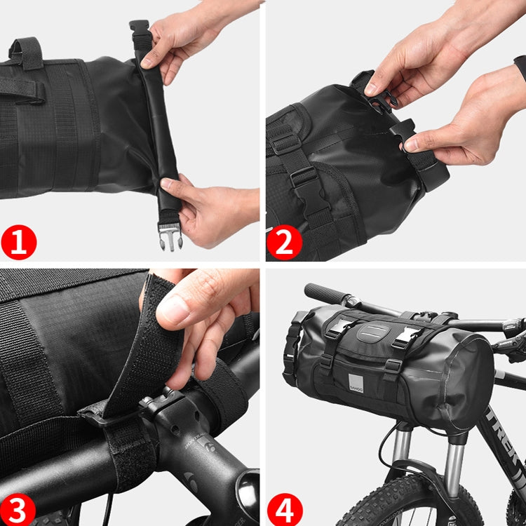Lisslune | SAHOO 11L Enlarged Bicycle Front Bag Mountain Bike Clip Mesh Waterproof and Wear-resistant Handlebar Bag (Black)