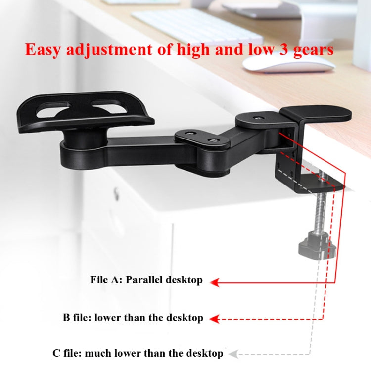 Lisslune | Vaydeer TJ2011 Computer Hand Holder Mouse Pad Metal Lazy Arm Rest Outrigger Wrist Pad (Black)