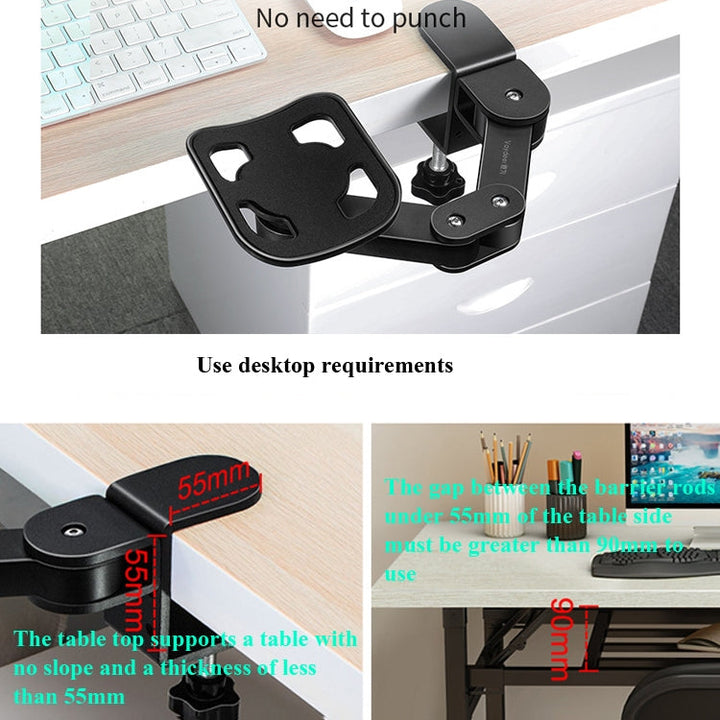 Lisslune | Vaydeer TJ2011 Computer Hand Holder Mouse Pad Metal Lazy Arm Rest Outrigger Wrist Pad (Black)