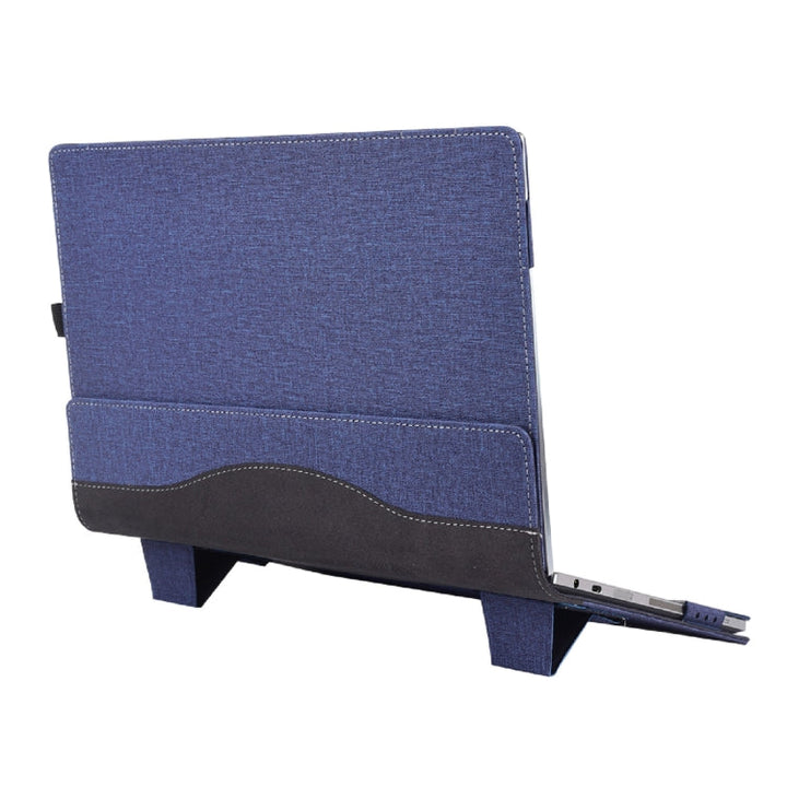 Lisslune | For Samsung Galaxy Book 2 Pro 360 13.3 Inch Leather Laptop Anti-Fall Protective Case with Stand (Dark Blue)