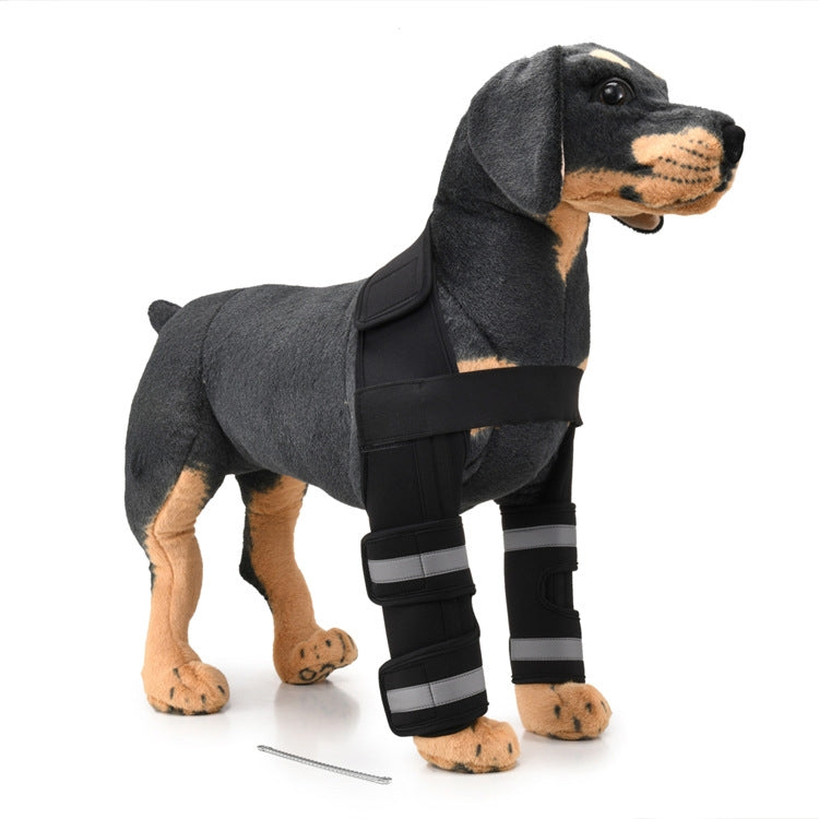 Pet Dog Leg Knee Protection Surgery Injury Protection Cover, Size: L (Support Strap Model (Black))