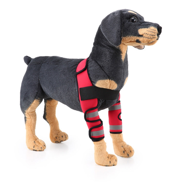 Pet Dog Leg Knee Protection Surgery Injury Protection Cover, Size: L (Support Strip Model (Red))