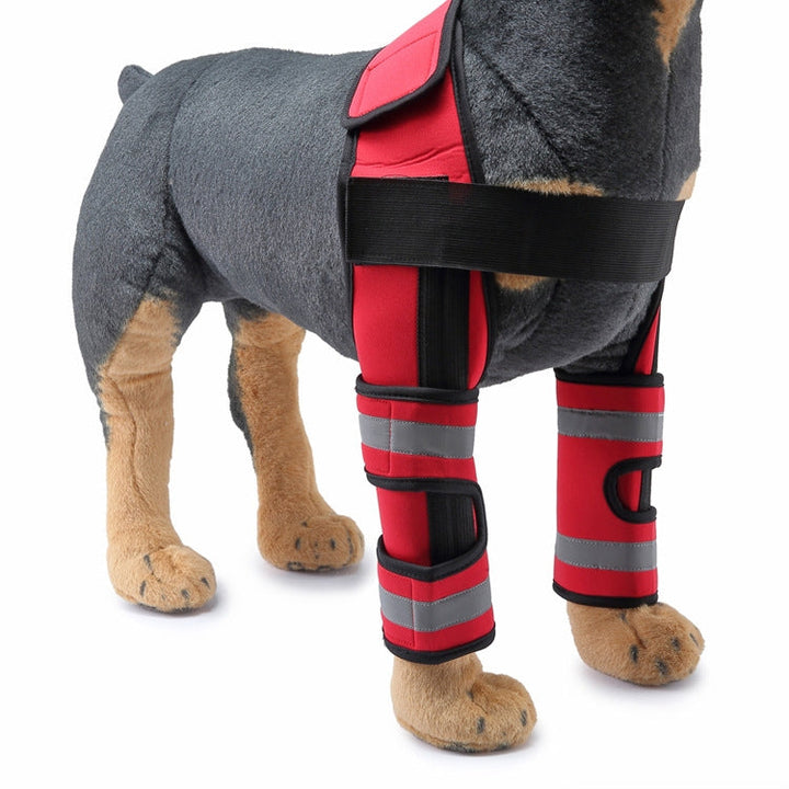 Pet Dog Leg Knee Protection Surgery Injury Protection Cover, Size: L (Support Strip Model (Red))
