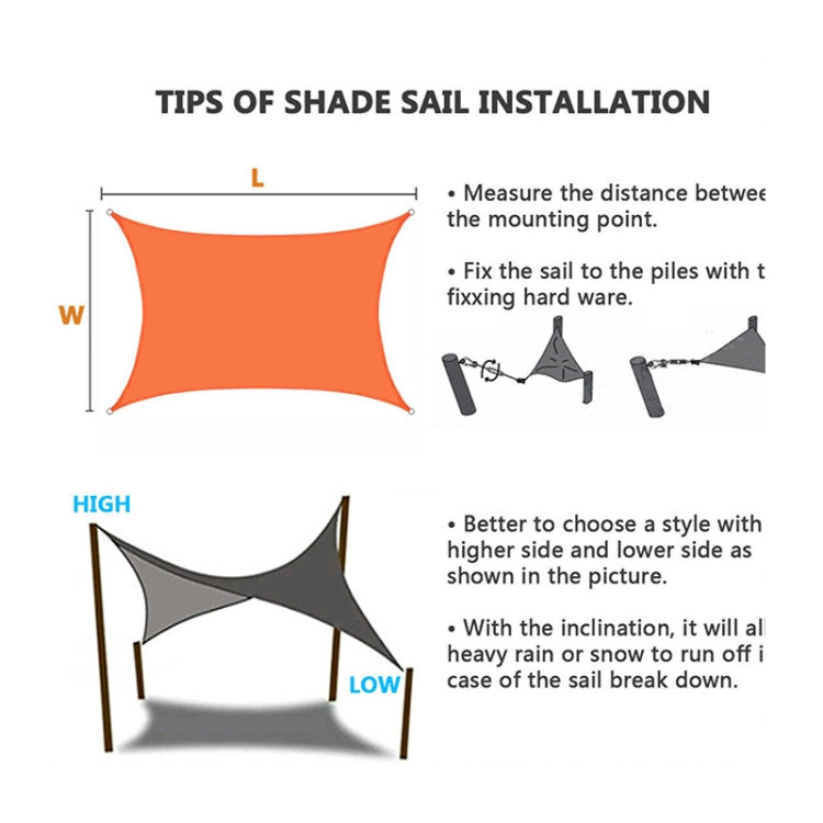 Lisslune | Outdoor Garden Sun Sail Waterproof Anti-UV Awning, Size: 2.5m x 2.5m (Grey)